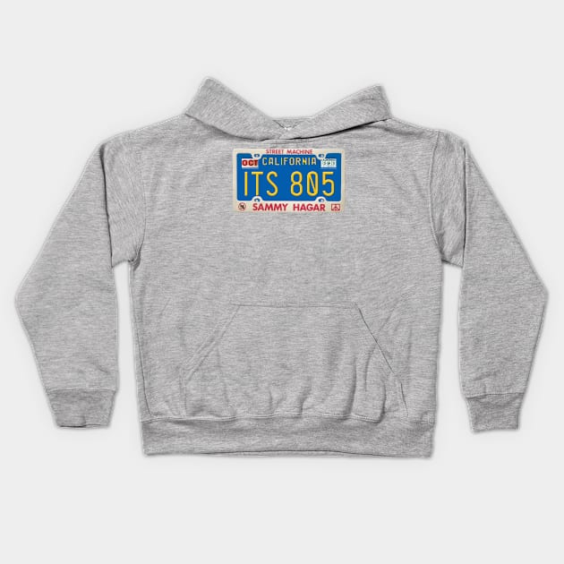 Sammy Hagar - It's 8:05 (Time to Rock) License Plate Kids Hoodie by RetroZest